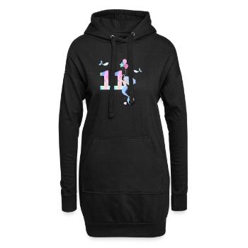 11e anniversaire sirène - Sweat-shirt à capuche long Femme - noir - Devant