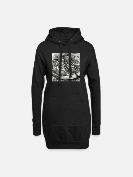 Sneaker - Hoodie-Kleid - Schwarz