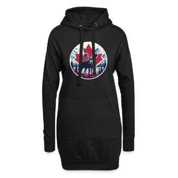 Kanada 5 - Hoodie-Kleid - Schwarz - Vorne