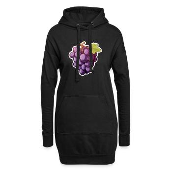 Weintraube oder dunkle Rebe - Hoodie-Kleid - Schwarz - Vorne
