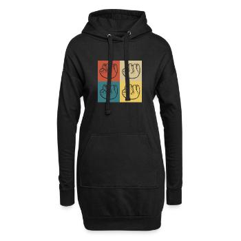 Retro Vintage Faultier - Hoodie-Kleid - Schwarz - Vorne