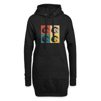Retro Vintage Otter - Hoodie-Kleid - Schwarz - Vorne