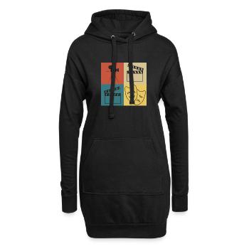 théâtre vintage rétro - Sweat-shirt à capuche long Femme - noir - Devant