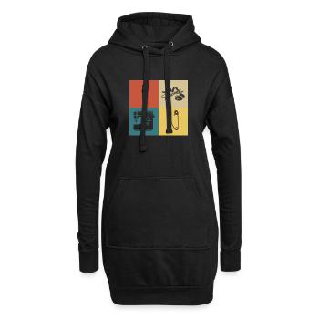 Retro-Vintage-Nähen - Hoodie-Kleid - Schwarz - Vorne