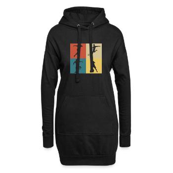 Retro Vintage Fußball - Hoodie-Kleid - Schwarz - Vorne