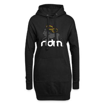 lion ridé - Sweat-shirt à capuche long Femme - noir - Devant