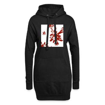 Blätter Design - Hoodie-Kleid - Schwarz - Vorne