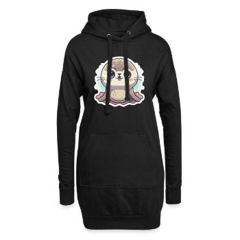 Amoureux des phoques - Sweat-shirt à capuche long Femme - noir - Devant