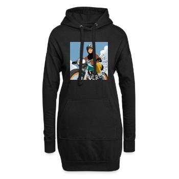 motarde japonaise - Sweat-shirt à capuche long Femme - noir - Devant