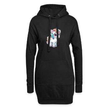 Illustration de licorne - Sweat-shirt à capuche long Femme - noir - Devant