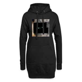 Regard Nocturne Énigme des Yeux Émeraude - Sweat-shirt à capuche long Femme - noir - Devant