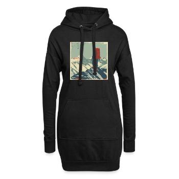 Randonnée, Randonnée, Montagnes, Nature, Camping, Sommet, Alpes - Sweat-shirt à capuche long Femme - noir - Devant