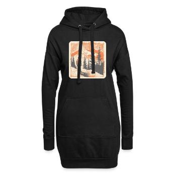 Wandern Hiking Berge Natur Camping Gipfel Alpen - Hoodie-Kleid - Schwarz - Vorne