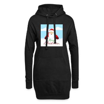 Frohe Weihnachten Weihnachtsmann - Hoodie-Kleid - Schwarz - Vorne