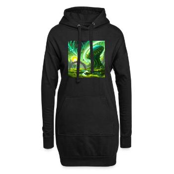 Jenseits der Grenzen - Hoodie-Kleid - Schwarz - Vorne