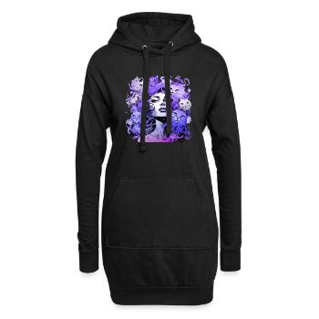 Schöne weibliche Malkunst Gesicht bunte Frau - Hoodie-Kleid - Schwarz - Vorne