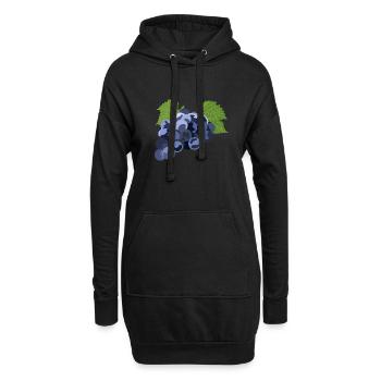 Trauben - Hoodie-Kleid - Schwarz - Vorne