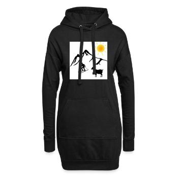 Skifreunde - Hoodie-Kleid - Schwarz - Vorne