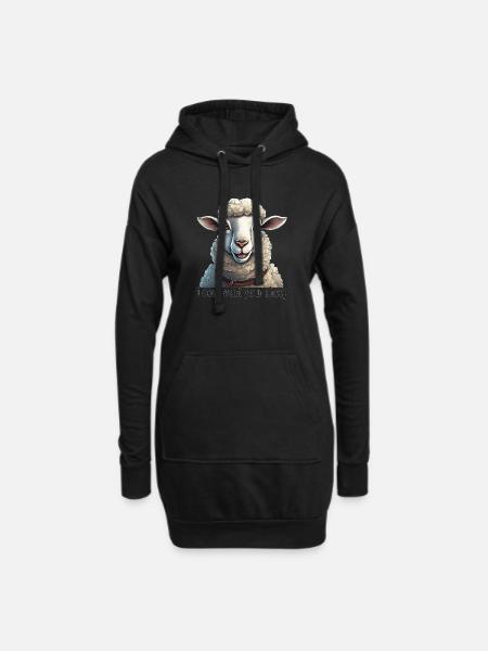 i don't want your sheep - Hoodie Dress - black