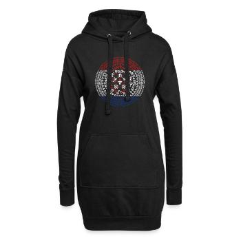 Kroatien, hrvatska, kroatien, europe, zagreb, glagoljica - Hoodie-Kleid - Schwarz - Vorne