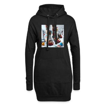 Pop Box Shoes - Hoodie-Kleid - Schwarz - Vorne