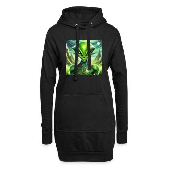 Firefly personnage extraterrestre vert lunaire - Sweat-shirt à capuche long Femme - noir - Devant