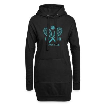 1990 tennis club - Sweat-shirt à capuche long Femme - noir - Devant