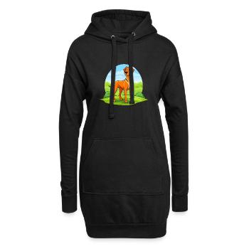 Königlicher Rhodesian Ridgeback in Savannah - Hoodie-Kleid - Schwarz - Vorne