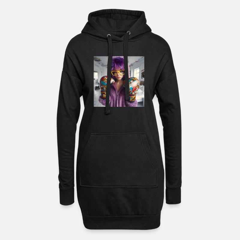 Cosplayer Boxing Pop 4 - Hoodie-Kleid - Schwarz