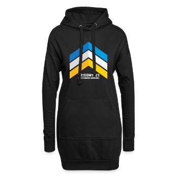 Down-Syndrom Drei-Chromosomen-Pfeile Bewusstsein - Hoodie-Kleid - Schwarz - Vorne