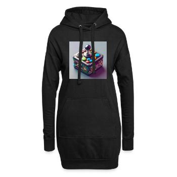 Joystick 9 - Hoodie-Kleid - Schwarz - Vorne