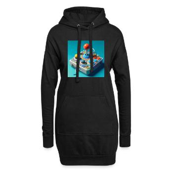 Joystick 8 - Hoodie-Kleid - Schwarz - Vorne