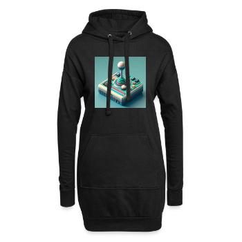 Joystick 7 - Hoodie-Kleid - Schwarz - Vorne