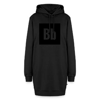 Buchstabe B - Hoodie-Kleid - Schwarz - Vorne - AI Model Female 172 light (172cm)