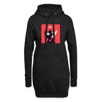 Chat mignon - Sweat-shirt à capuche long Femme - noir - Devant