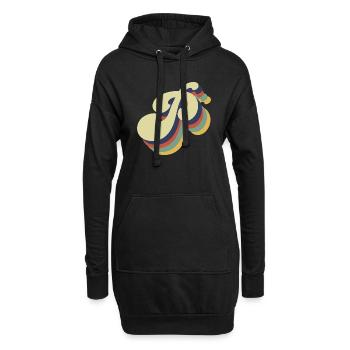Lettre p rétro - Sweat-shirt à capuche long Femme - noir - Devant