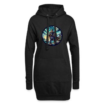 Nordischer Wikinger auf See - Hoodie-Kleid - Schwarz - Vorne