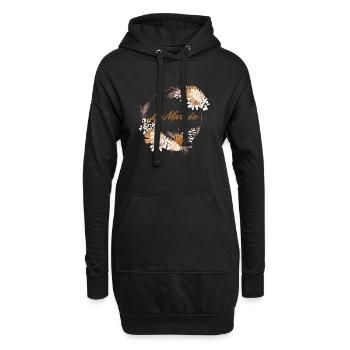La mariée floral-idée cadeau Evjf - Sweat-shirt à capuche long Femme - noir - Devant