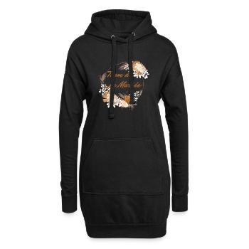 Team de La mariée floral-idée cadeau Evjf - Sweat-shirt à capuche long Femme - noir - Devant
