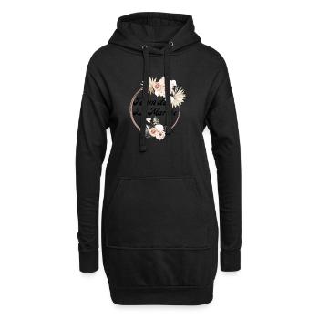 Tropisches Blumenbrautteam - Junggesellinnenabschied Geschenkidee - Hoodie-Kleid - Schwarz - Vorne