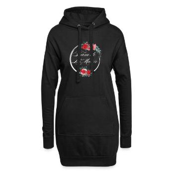 Team de La mariée floral rouge-idée cadeau Evjf - Sweat-shirt à capuche long Femme - noir - Devant