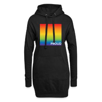 Rainbow Pride Flag - Hoodie-Kleid - Schwarz - Vorne