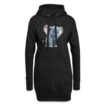Avoir la peau épaisse comme un éléphant protège - Sweat-shirt à capuche long Femme - noir - Devant