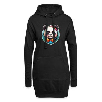 Panda - Hoodie-Kleid - Schwarz - Vorne
