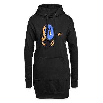 donut comic 1 - Hoodie-Kleid - Schwarz - Vorne