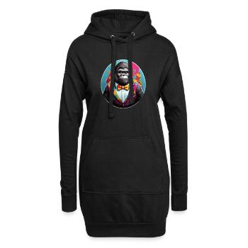 Lustiges Comic Gorilla - Hoodie-Kleid - Schwarz - Vorne