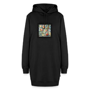 William Morris - Hoodie-Kleid - Schwarz - Vorne - AI Model Female 172 light (172cm)