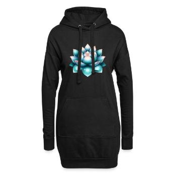 Serene Lotus Flower - Hoodie Dress - black - Front