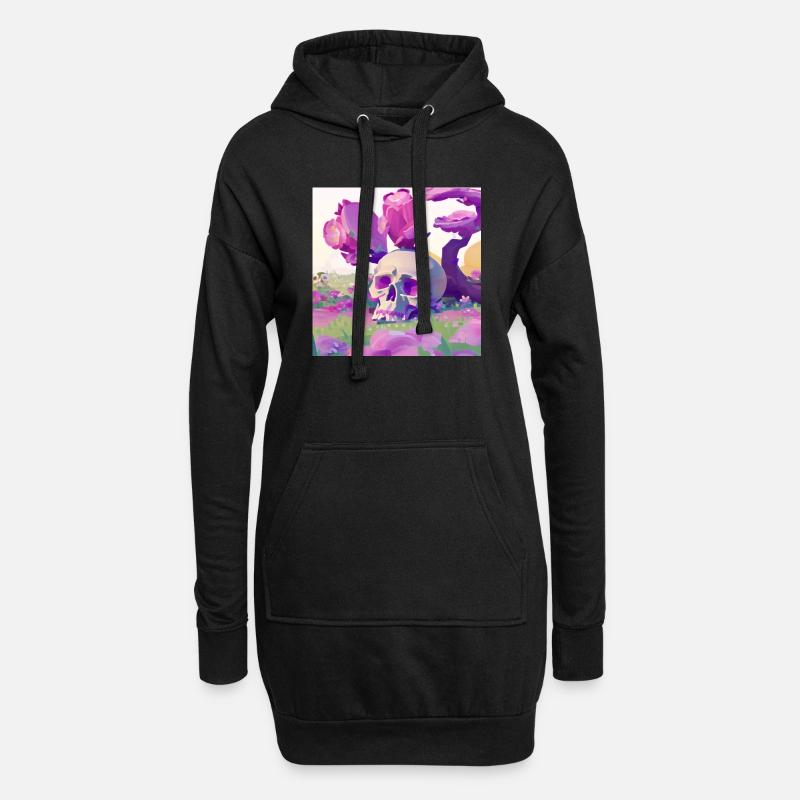 Skull in Paradise - Hoodie-Kleid - Schwarz
