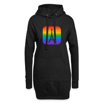 Paris Rainbow Tour Eiffel - Sweat-shirt à capuche long Femme - noir - Devant